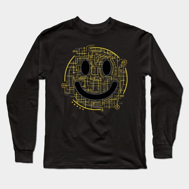 Cyber Smile Long Sleeve T-Shirt by Art-Man